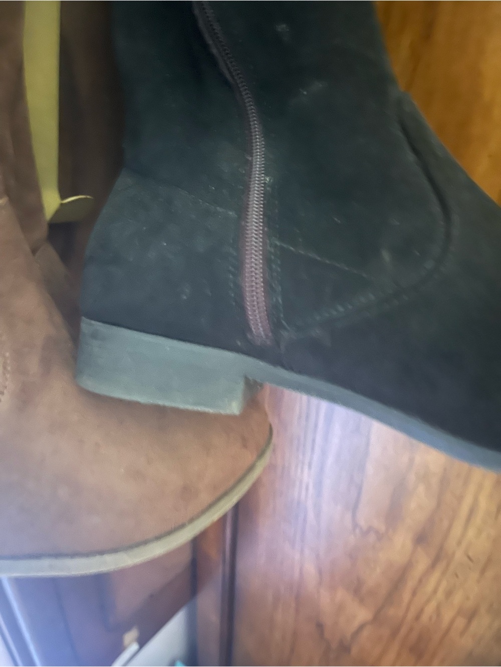 Time and Tru Over-the-Knee Suede Boots in Black and Brown - Picture 2 of 2